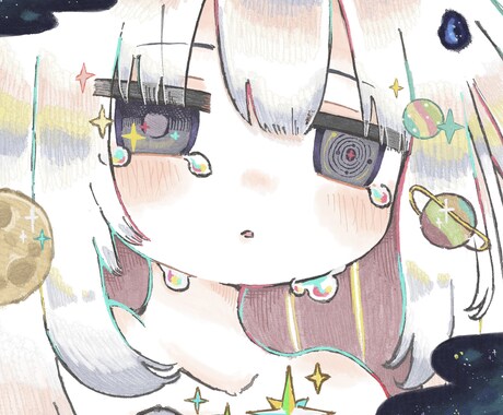 ゆめかわ/ドリームコア/世界に一つの絵を描きます 動物、人間、無機物、風景等、まずは気軽にご相談ください イメージ1