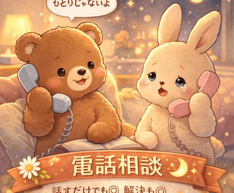 寝付けない夜、あなたの心を軽くする電話時間にします 相談・雑談OK☆話すだけでも、解決への道でも◎ イメージ1