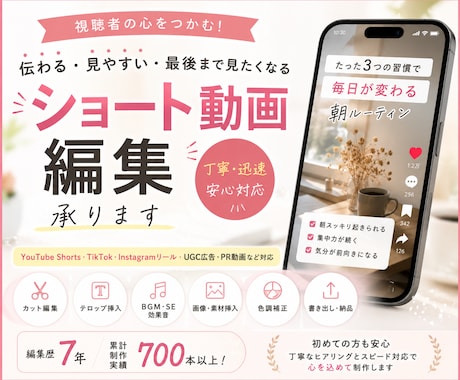 ショート動画の編集承ります イメージ1