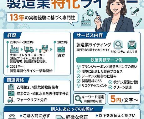 製造業特化ライターがSEO記事を作成します 【SEOコンテンツ作成実績500件以上】わかりやすく丁寧に。 イメージ2
