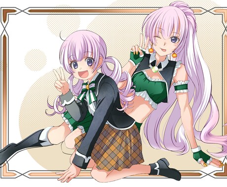 コミックイラスト線画描きます 線画練習　トレス　塗り絵などに　塗り見本あります イメージ2