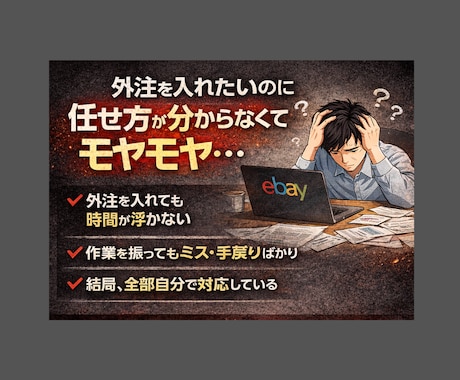 eBay外注化＋運営整理 1ヶ月伴走コンサルします 外注を入れたら楽になるはずだったのに逆に疲れてしまった方へ。 イメージ2