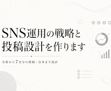 SNS運用の戦略と投稿設計を作ります 分析から7日分の投稿・台本まで丸ごと設計 イメージ1