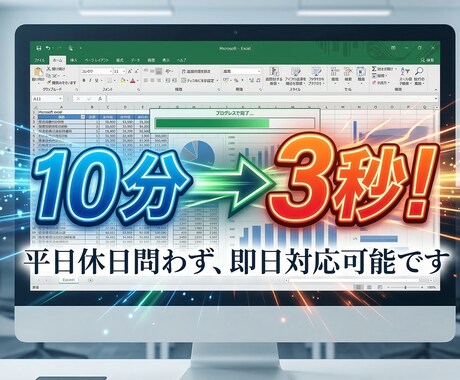 Excelマクロを高速化します プロの手で処理待ち時間が10分の1になるかもしれません！ イメージ1