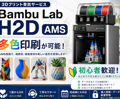 高精度・多色3Dプリント承ります 初心者安心の技術サポート付き！ イメージ1