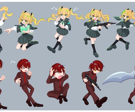 ミニキャラ制作いたします 2.5～3等身のデフォルメイラスト イメージ1