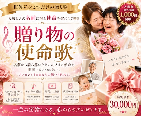 大切なあの人へ、名前に込められた使命を歌にします イメージ1