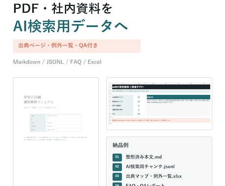 PDF・資料をAI検索用データに整形します イメージ1