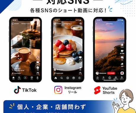 SNSショート動画を丁寧に編集します 素材を送るだけ！編集を丸投げできます イメージ2