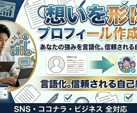 想いを形に!プロフィール作成を代行します 客観的な視点であなたの強みを言語化。信頼される自己紹介へ! イメージ1