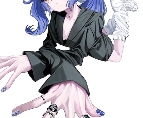 ダークなかっこ可愛い女の子描きます ピアス、ウルフなどかっこ可愛い印象の女の子が好きな方！！ イメージ1