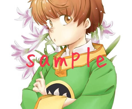 SNS用アイコンにもなるイラスト描きます お花を背景に添えて、あなただけのキャラクターを得られます！ イメージ2