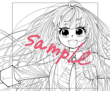 モノクロで綺麗な髪のキャラを描きます 線にはこだわりがあります！モノクロの強みを活かします イメージ2
