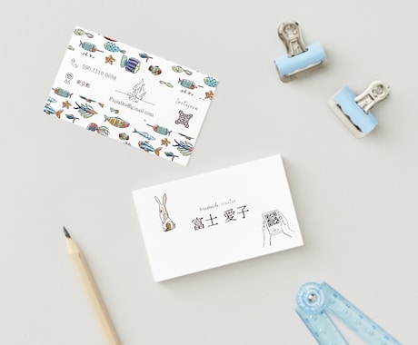 3名限定。両面デザインいたします わぁ！可愛い！思わず集めたくなるショップカード・名刺 イメージ2