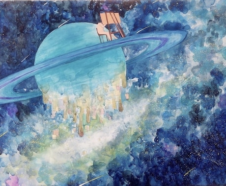ちいさな絵画を描きます 宇宙や海などをモチーフにした、小さめの絵画を描きます。 イメージ1