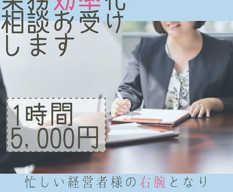 1人起業家の方の業務効率化相談受けます 相談できる方がおらずお悩みの経営者様の右腕としてお話聞きます イメージ1