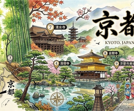 京都1日攻略！混雑回避×美食の旅プラン作成します 穴場スポットを効率よく！Mapピン＆行程付き イメージ1