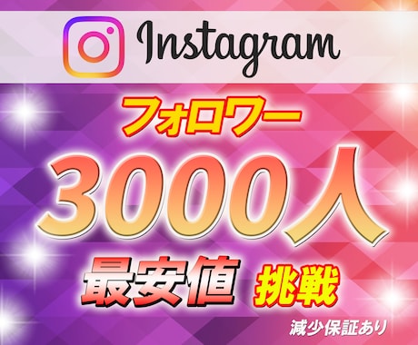 インスタグラムのフォロワー3000人増やします 【30日間減少保証付き】世界中のフォロワーに拡散！ イメージ1
