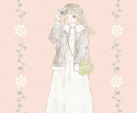 絵本のようなあたたかみのあるイラストをお描きします 女の子／こども／ファッションイラスト◎１枚絵にいかがですか？ イメージ1