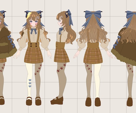 Vtuberパーツ分けイラスト＋三面図を作成します 理想のお姿を、一緒にお作りします！ イメージ2