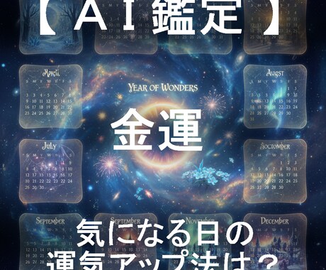 金運アップ法を日付指定してピンポイントで占います AIが4大占術を融合する「クアトロ・マトリクス鑑定」 イメージ1