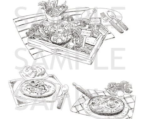 飲食店メニューや広告に使えるイラスト描きます 手描きタッチで温かみのあるテイストに仕上げます！ イメージ2