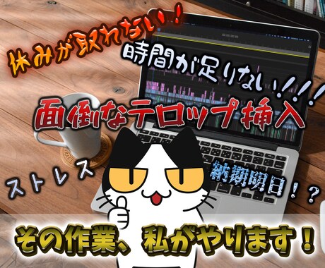 面倒なテロップ作成代行いたします 『面倒な文字入れを、貴方に変わり代行いたします!』 イメージ2