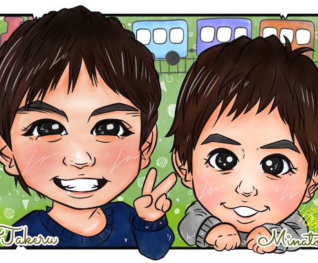 記念やプレゼントに最適！かわいい似顔絵お描きします “似顔絵検定1級取得” の似顔絵師が心を込めて制作します！ イメージ2