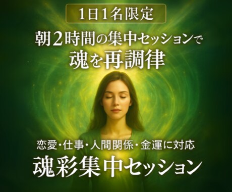 魂彩集中セッション◎理想の未来を現実化します 1日1名限定：恋愛・仕事・人生全領域対応！未来を覚醒させます イメージ1