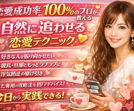 恋愛の駆け引きのお手伝いをします 適切なアプローチ&駆け引きで好きな人を戦略的に落としましょう イメージ1
