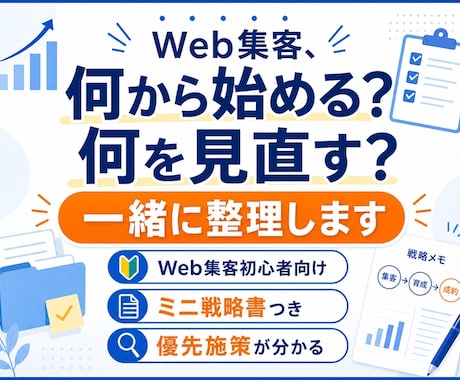 Web集客の課題と優先施策を整理します 初心者向け/目標の見直しや現状整理に/ミニ戦略書をお渡し イメージ1