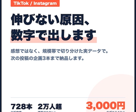 TikTok/インスタが伸びない原因を診断します 歯科アカを2万人超に伸ばした手法で数字診断 イメージ1