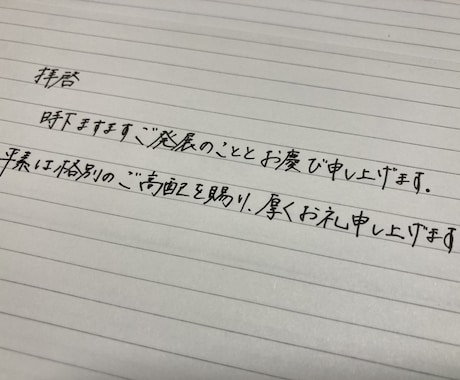 電子化された文字を手書き(代筆)します 電子文字では伝わらないお礼やお詫びの文章も手書きします イメージ2