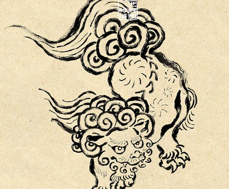 水墨画、鳥獣戯画、妖怪、龍、墨絵イラストを描きます 看板 グッズ アイコン 日本画 ラベル デザイン雑誌  和風 イメージ2