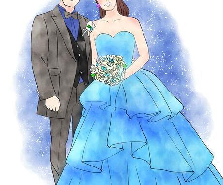 ウェディングに使えるシンプルなイラスト作成します ウェディングボード・結婚祝い・贈呈品 イメージ2