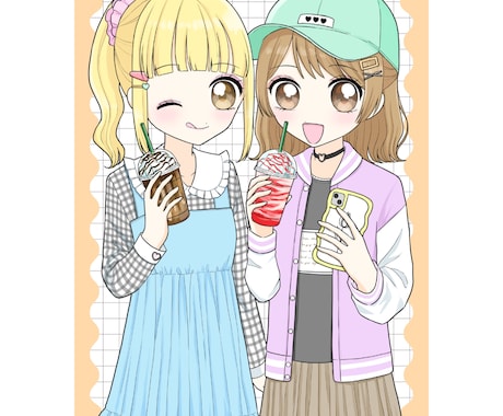 主線太めのポップなイラスト描きます アイコン・表紙・サムネイルなどに使うイラスト制作いたします。 イメージ1