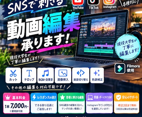 SNS・YouTube対応 動画編集承ります イメージ1