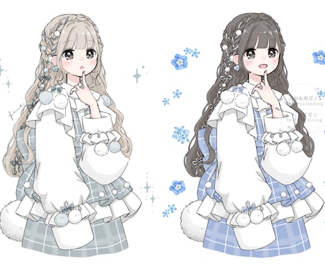 シンプル簡易！ポンポンリボン量産イラスト描きます ポンポンリボン量産の【変更可能箇所少なめ&塗り簡易】枠です イメージ1