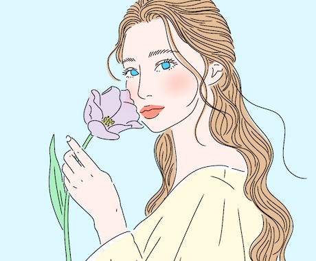 韓国風＊フルカラー似顔絵アイコン作成します おしゃれでかわいいSNS・X・インスタ用プロフィール画像 イメージ2