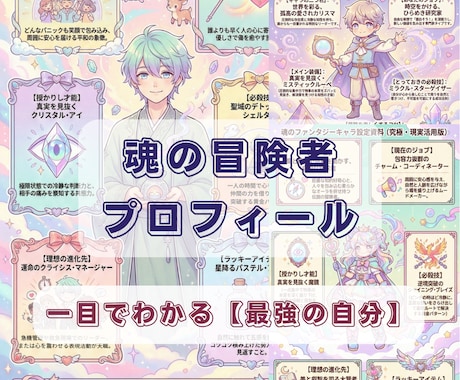 才能を画像に✨魂の冒険者プロフィールを届けます 生年月日で資質鑑定✨真の姿を占い、絵とメッセージで可視化❤️ イメージ1