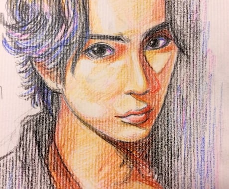 カラフルな似顔絵を描きます デジタル又はアナログであなたの似顔絵をカラフルに描きます。 イメージ2
