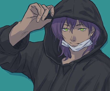 SNSで使用できるプロフイラスト作成いたします 彩度低め、クールな雰囲気のイラストが得意です イメージ2