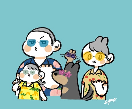 ゆるいデフォルメ似顔絵描きます カラフルでゆるくてかわいい似顔絵を目指します イメージ2