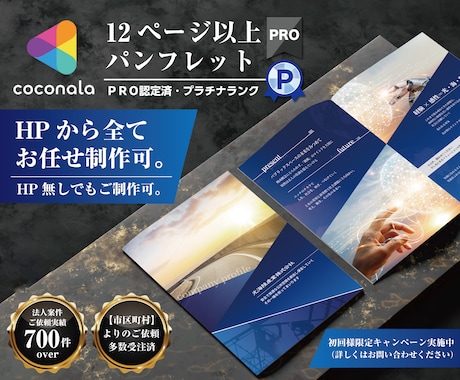 12P以上ご対応可『商用』パンフレット制作致します 実務歴10年～19年のグラフィックデザイナーメンバーがご対応 イメージ1