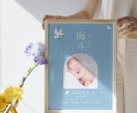 素敵なBaby Poster(命名書)を作成します 出産記念やプレゼントにどうぞ！お部屋の素敵なインテリアに… イメージ2
