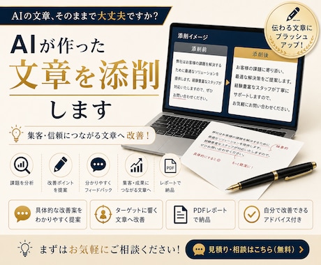 先着10名!AIが作ったWeb文章を添削します 読みやすく伝わる文章へ改善提案します イメージ1
