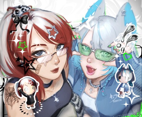 商用利用OK！綺麗系、ポップ、なんでも描きます 【先着3名限定価格】SNS用イラストが欲しいけど、金欠な方へ イメージ1