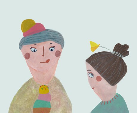 上半身メイン／人物の絵を描きます 素朴でかわいい絵が挿絵にぴったりです イメージ1