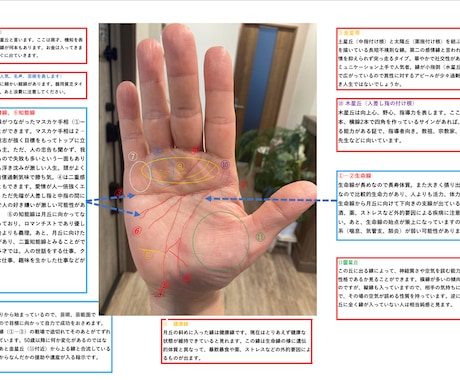 手相リーディングマスターが手相鑑定をします 図解で納品。新たな自身の発見があるかも!! イメージ1