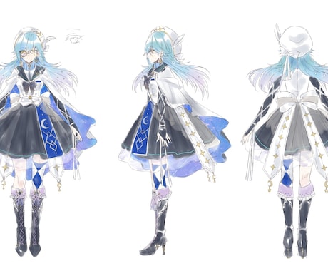 煌びやかで透明感のある水彩風イラスト描きます 男性も描けます！立ち絵やキャラデザ、動画サムネにどうぞ！！ イメージ2